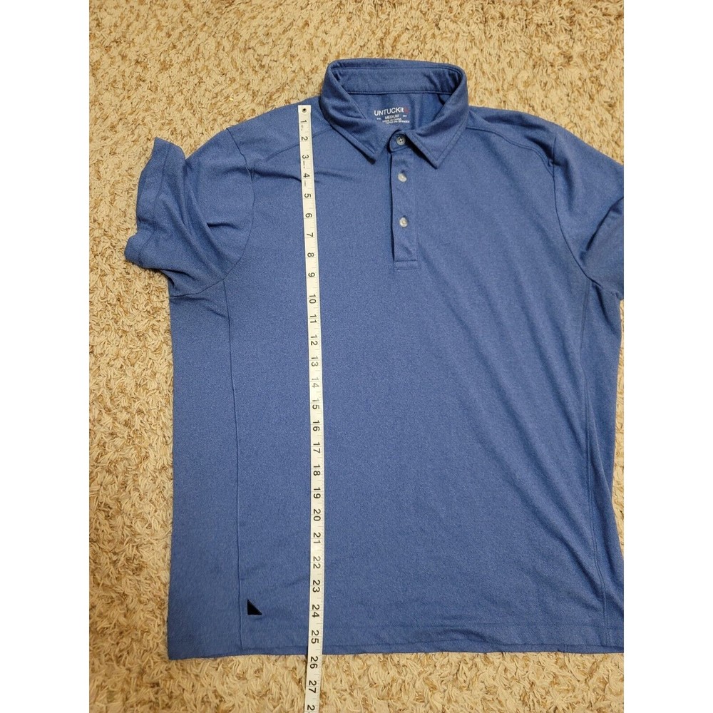 Untuckit Men's Size M Blue Short Sleeve Polo Polyester Spandex‎ - Picture 7 of 7